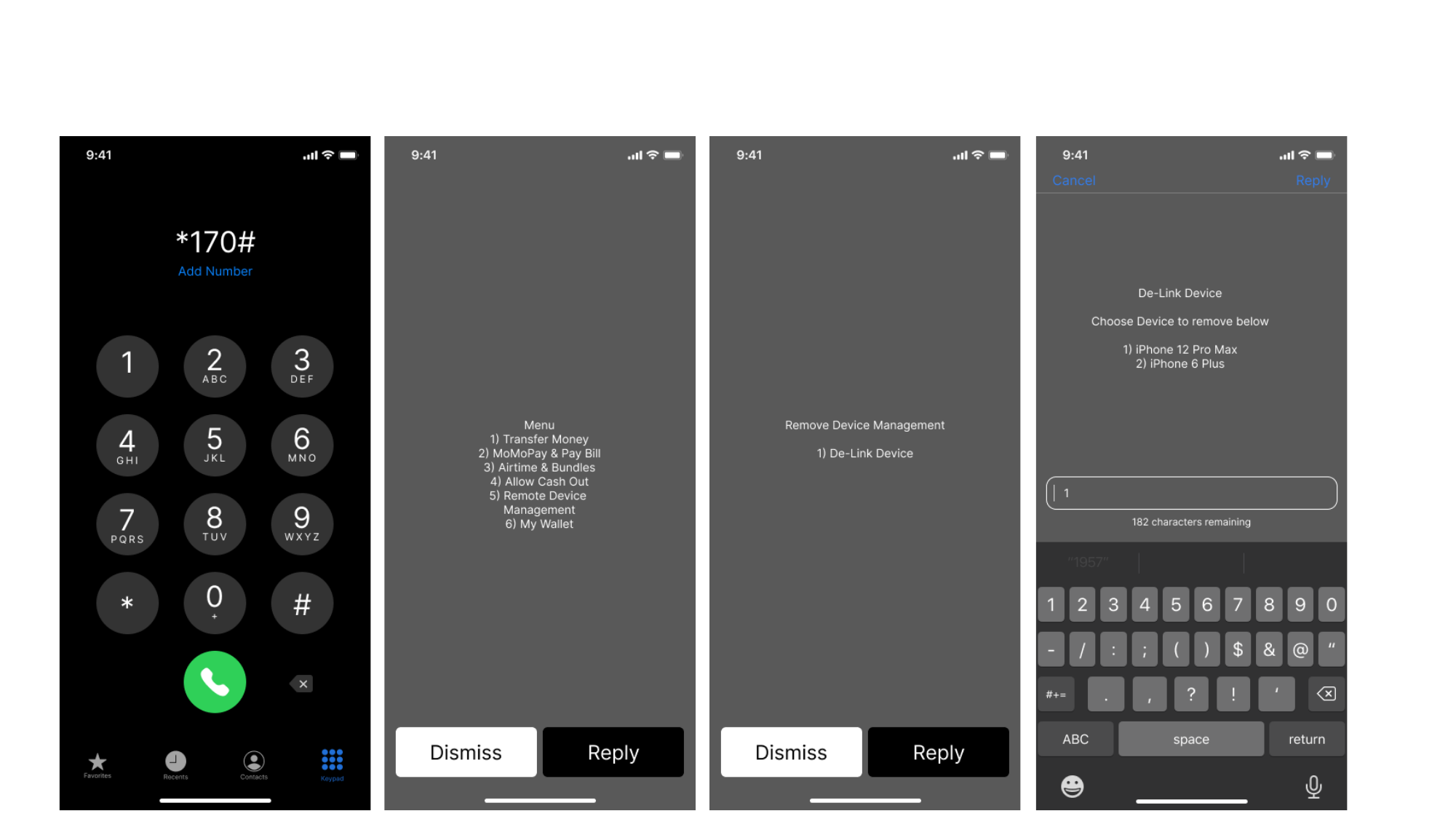 Delink Stolen Mobile Device — USSD — *170# dial → menu → Remove Device Management → De-Link