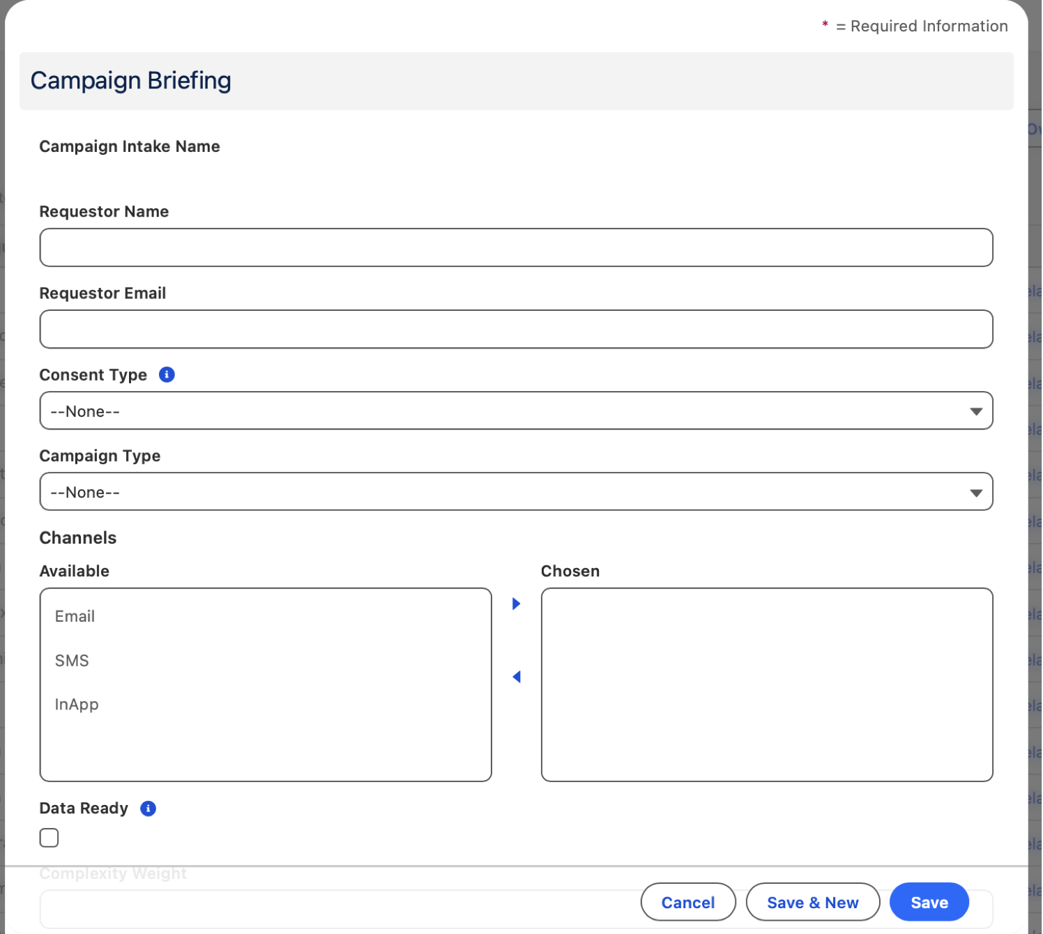Campaign Briefing Form