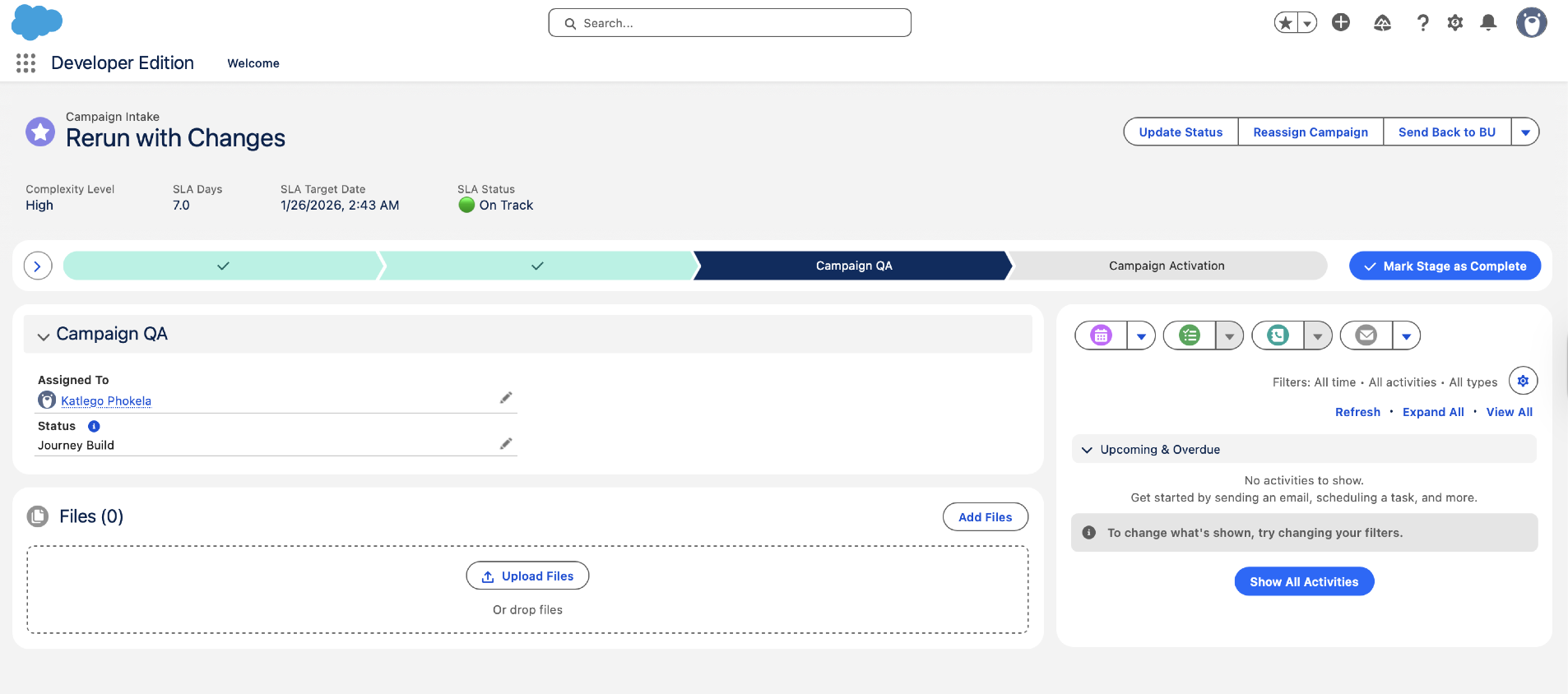 Campaign QA Stage