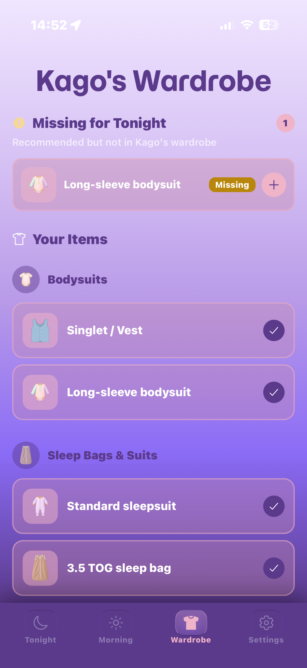 Wardrobe — My Items
