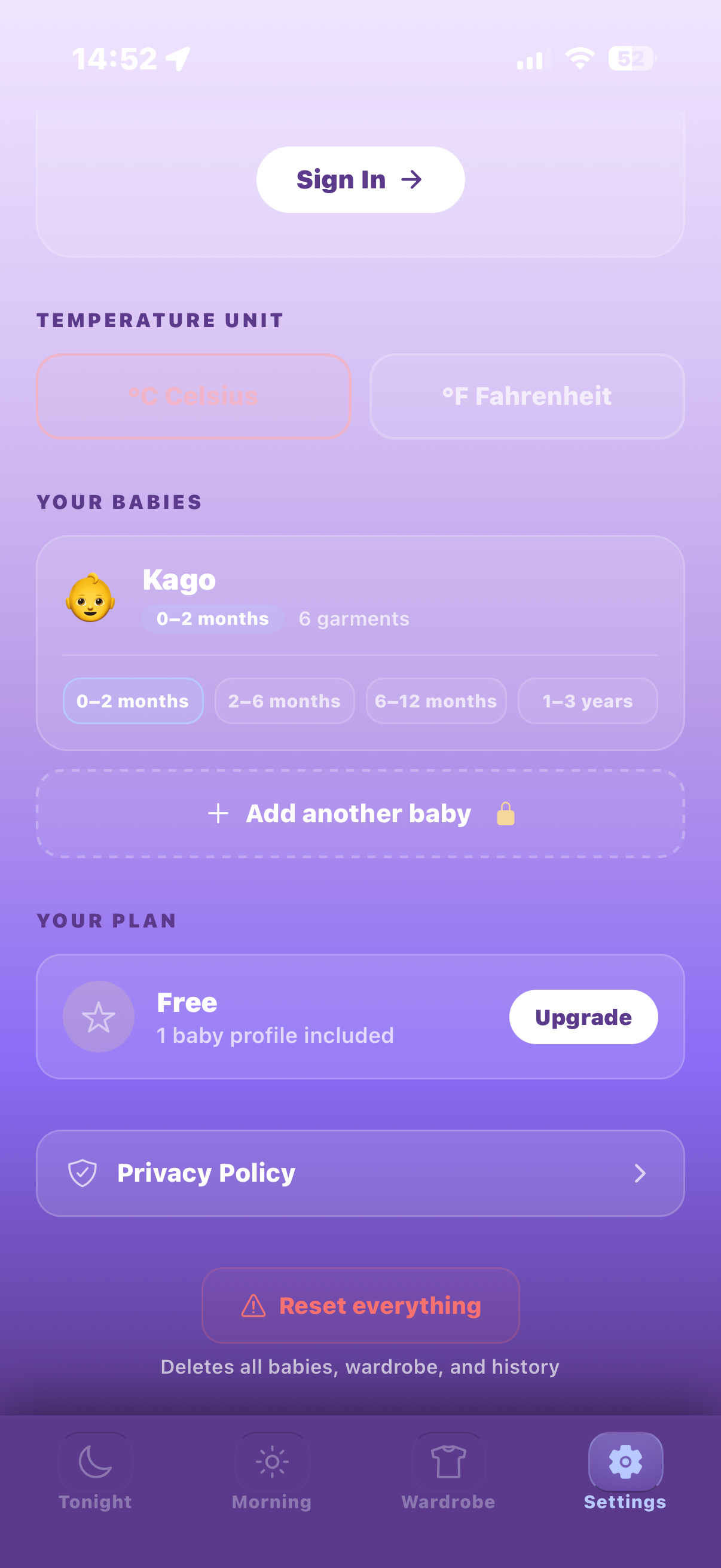 Settings — Full Page